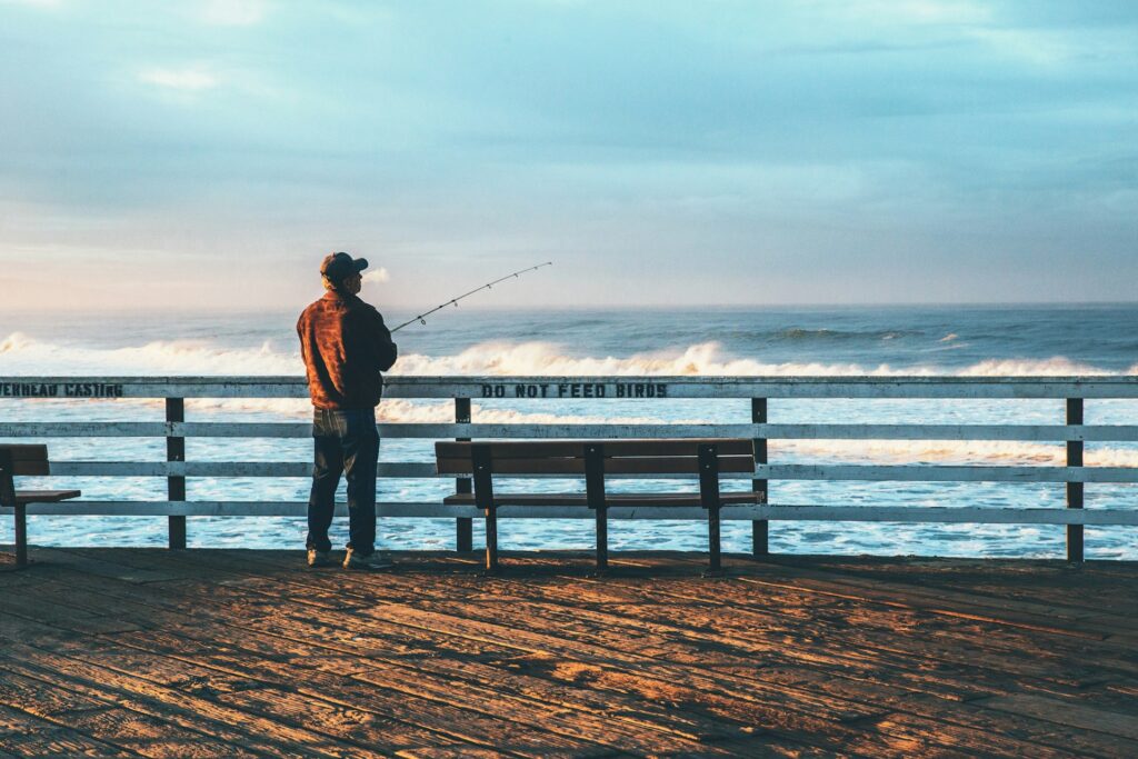 man fishing