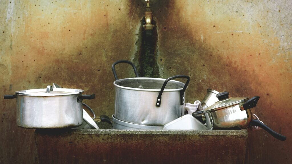 cleaning kitchen